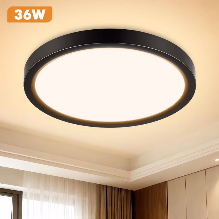 Pannello LED nero per soffitto - Illuminazione minimalista ultraleggera - 36 W - 6000 K - Confezione da 5