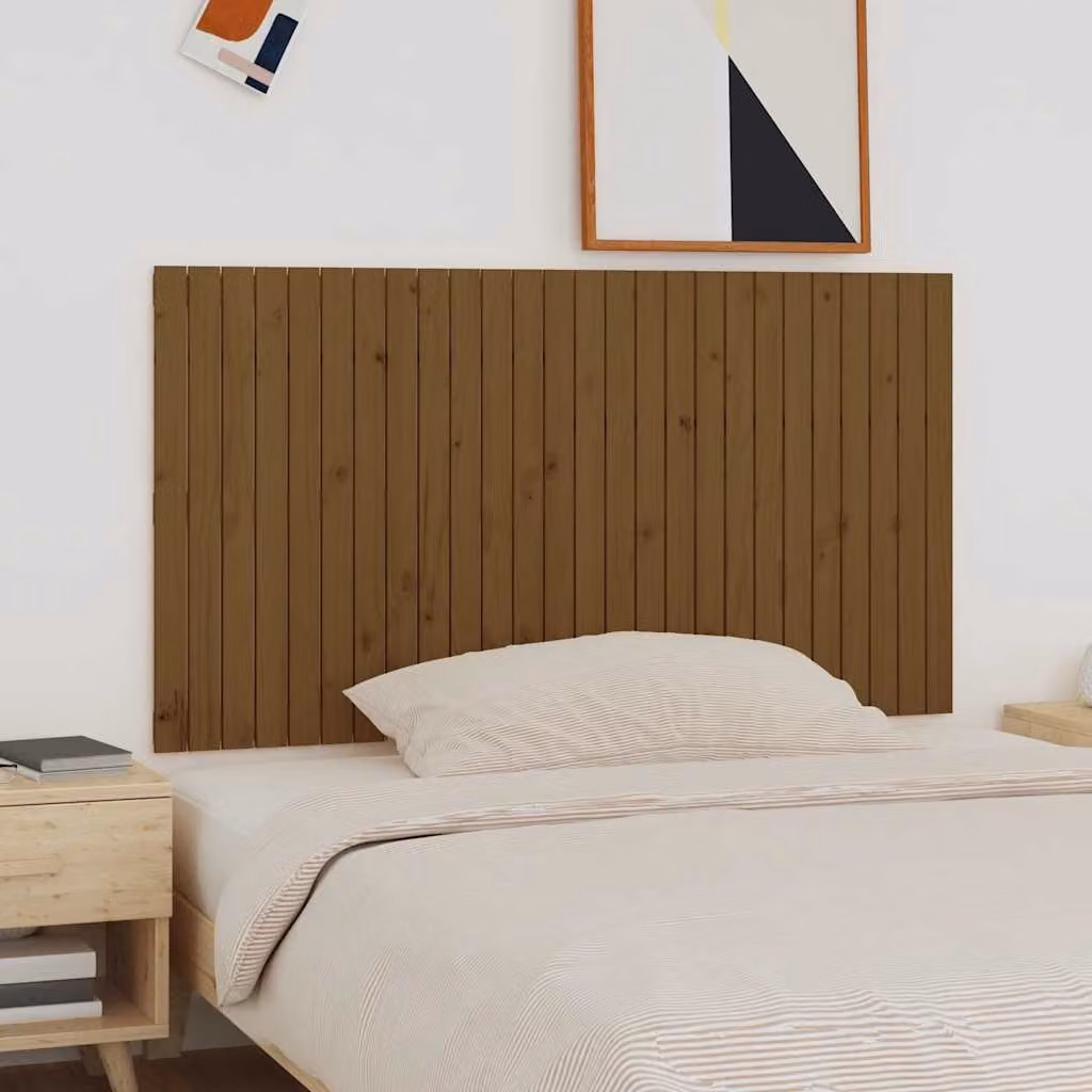 Testiera da parete vidaXL in legno massello di pino, colore marrone, L: 166 cm, P: 3 cm, H: 90 cm