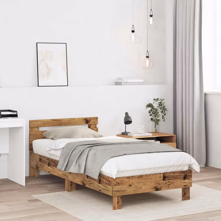 Struttura letto moderna vidaXL in legno color marrone con doghe fisse L 200 x L 80 x H 85 cm