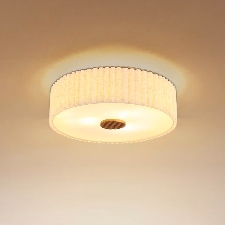 Globo Plafoniera soffitto Jannie, dimmerabile, Crema / Ambra, Soggiorno / Sala da pranzo, Tessuto / Stoffa / Seta, Plafoniera