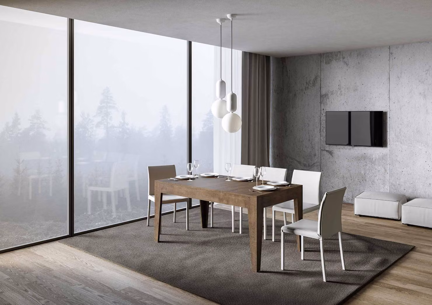 ITAMOBY - Tavolo allungabile 160/220x90 cm Cico noce