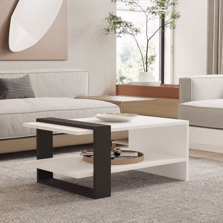 Cigliano - Tavolino da Salotto, 80x55x35h cm Bianco, un Vano