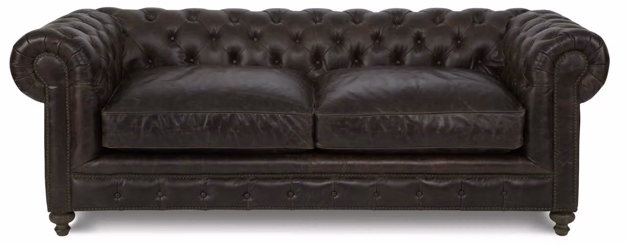 Chesterfield Sofa Couch Polster Leder Couchen Antik Stil Garnitur 3 Sitzer