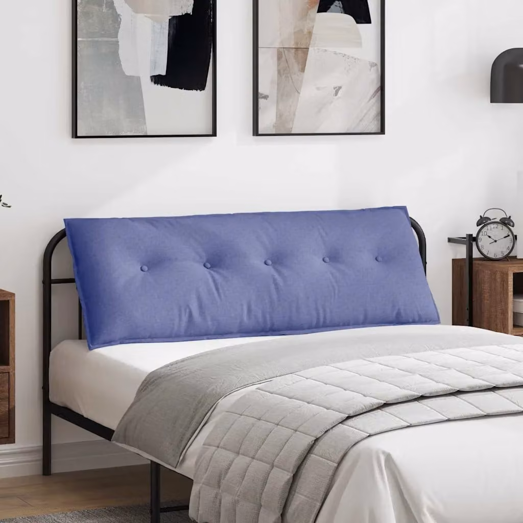 Cuscino per schiena ergonomico vidaXL in tessuto blu, L 140 x P 19 x H 50 cm