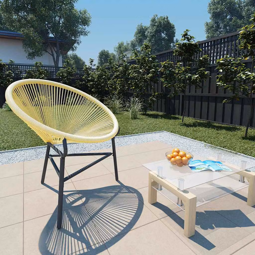 Sedia Acapulco da giardino vidaXL in polyrattan beige e giallo