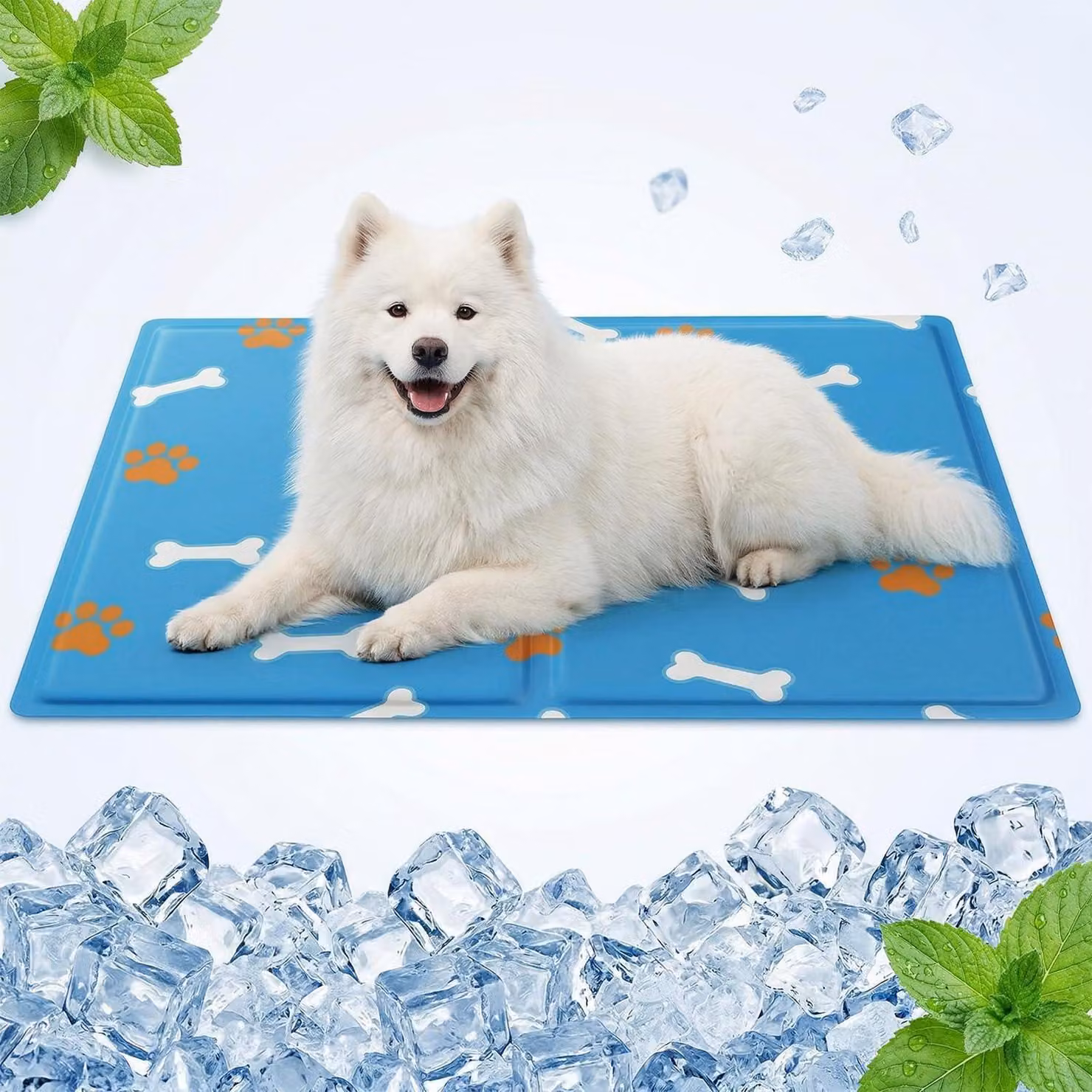 Tappetino refrigerante per cani e gatti, 50x90 cm, con gel auto-raffreddante, impermeabile e antiscivolo