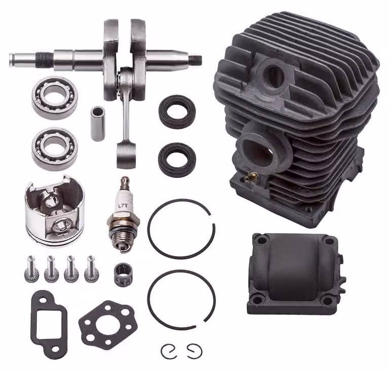 Kit cilindro per motosega - Cilindro motore con pistone e albero motore - Alesaggio 42,5 mm - Ricambio - Compatibile con modelli MS230, MS250, 023, 025
