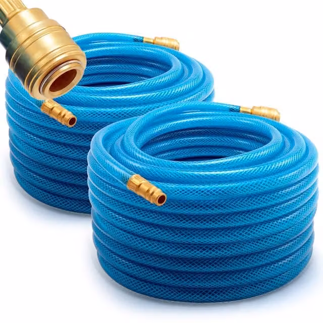 Set di 2 tubi per aria compressa Deuba da 20 m con attacco rapido, colore blu