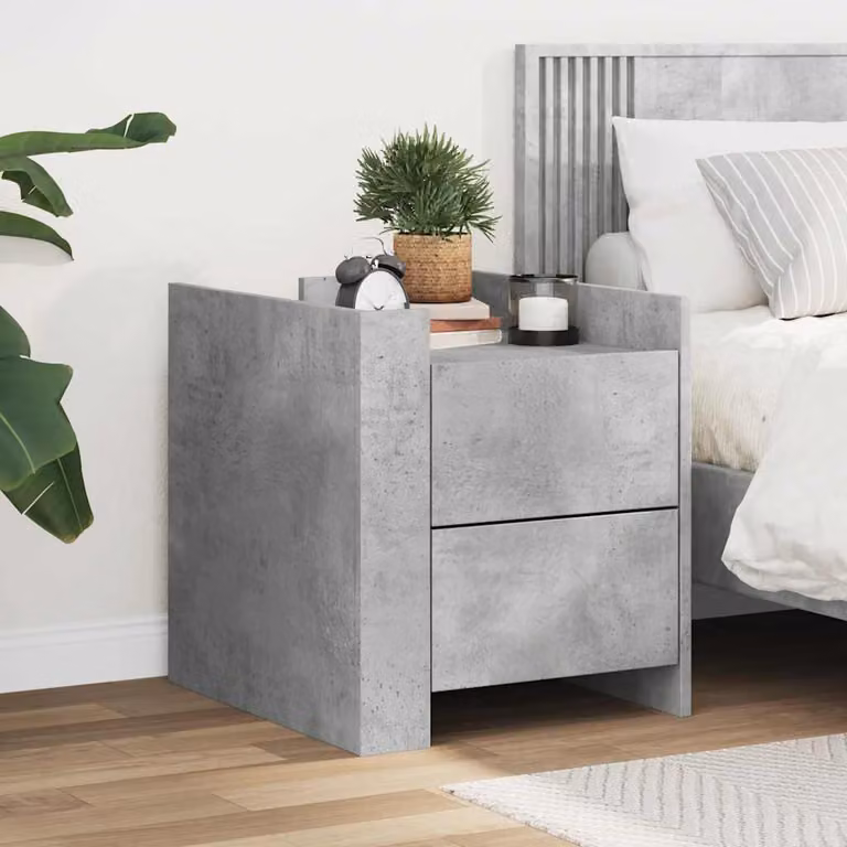 Comodino moderno vidaXL in MDF grigio opaco da appendere a parete