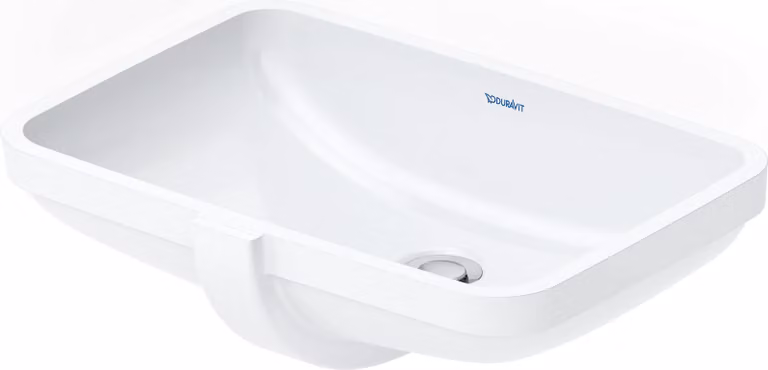 Duravit No.1 lavabo encastré, sans trou pour robinet, avec trop-plein, 525x380mm, dessous poncé, blanc, 03954900282, 03954900282