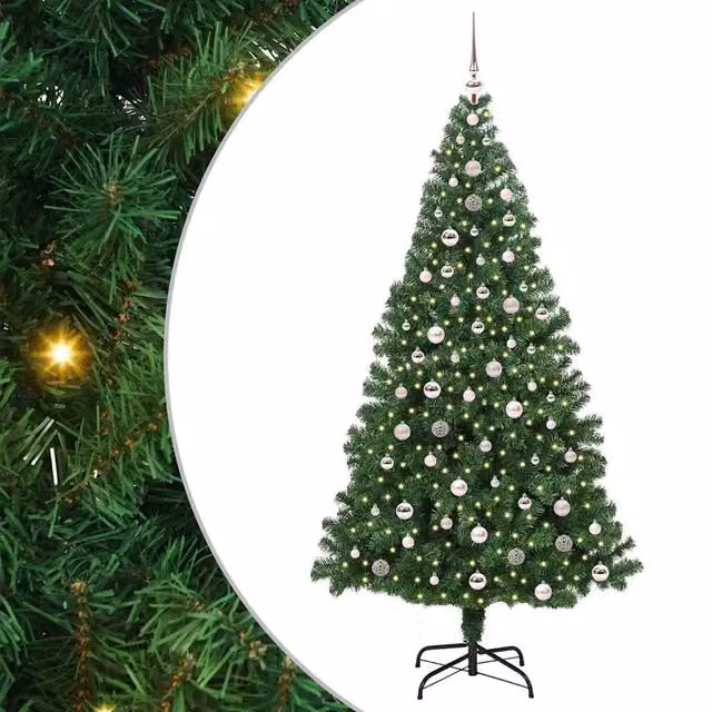 Albero di Natale Artificiale-Albero Natalizio con 300 LED Verde 240 cm 353400