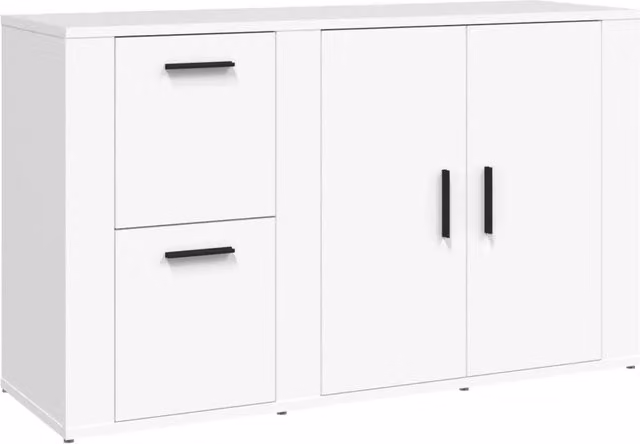 Credenza Buffet da pranzo Bianca in Legno Multistrato L: 100 cm, P: 33 cm, H: 59,5 cm