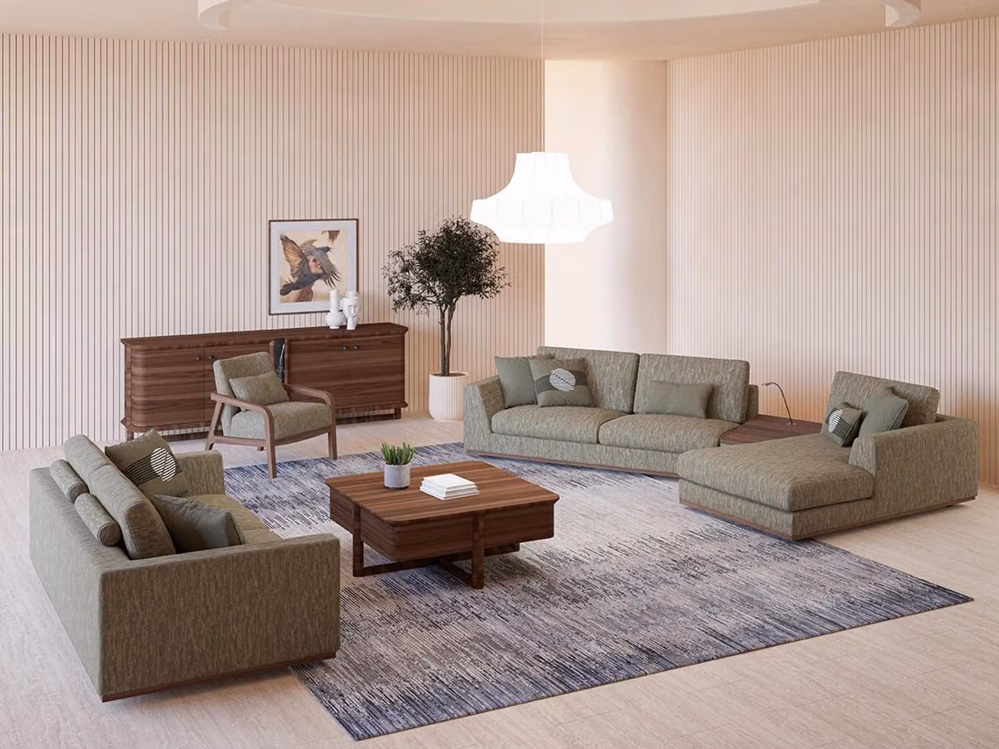 Komplett Sofagarnitur 3tlg Zweisitzer Sofa Relax Ecksofa L-Form Modern Sessel