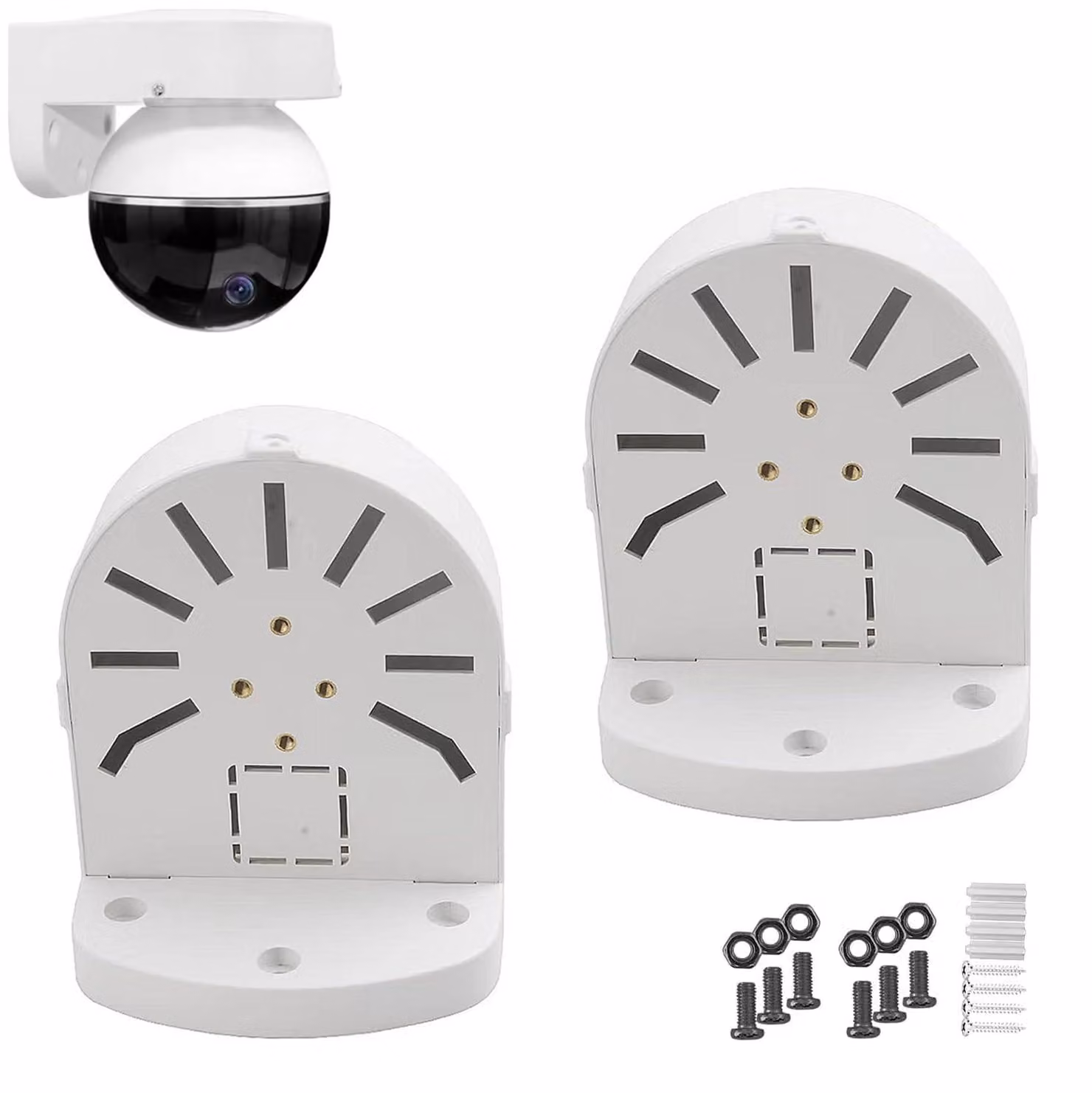 Supporti universali a parete, confezione da 2, per telecamere di sicurezza a cupola, con scatola di connessione