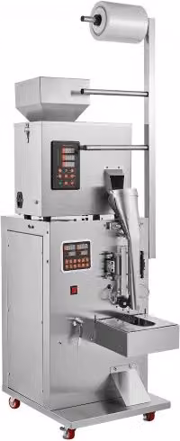 VEVOR Confezionatrice Automatica per Particelle in Acciaio Inox, Riempitrice Multifunzione per Polveri, Semi di Tè, Grani e Farina, Colore Argento