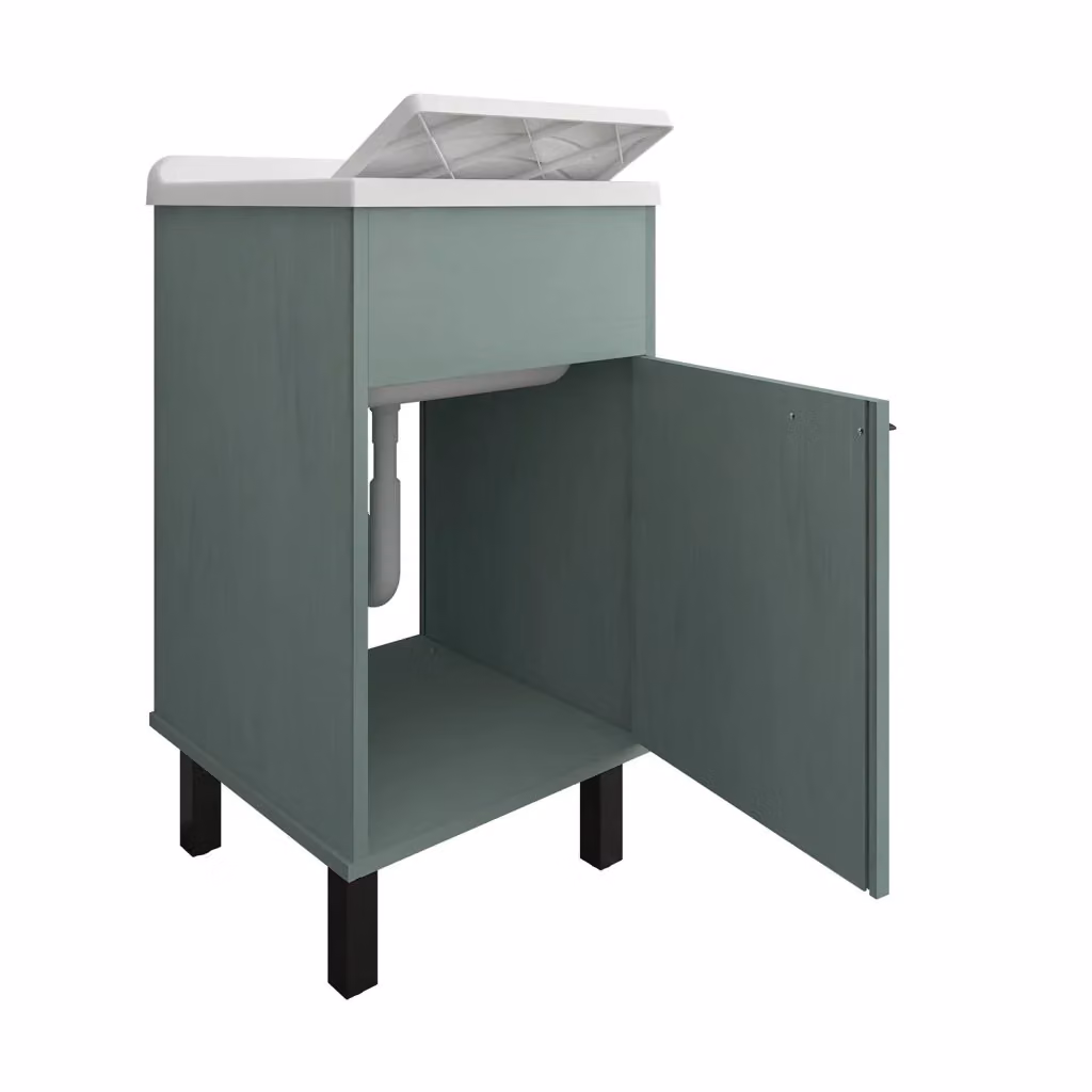 Mobile Lavatoio Negrari con Vasca in Plastica Verde e Nero L/P/H: 45 x 50 x 85 cm – 2