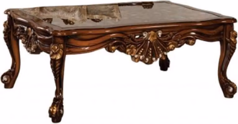 Casa Padrino tavolino barocco marrone/oro - Tavolo da salotto in legno massiccio in stile barocco - Mobili da salotto barocchi - Nobile & Magnifico
