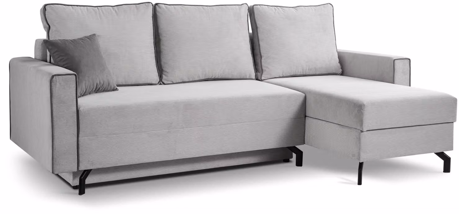 xonox.home Divano letto Marti a forma di L destro grigio chiaro L/A/P: 230x89x148 cm