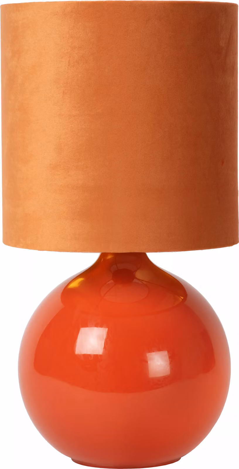 Lampada da tavolo con paralume Esterad arancione, 1xE14x40W, vetro, dimensioni: 47x24x24 cm, IP20, Lucide