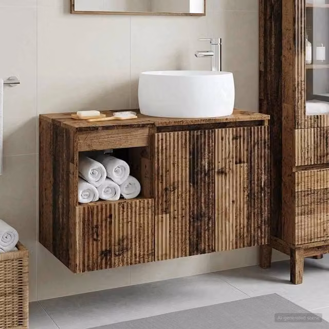 Set di mobili per il bagno 2 pz Legno antico 3404102