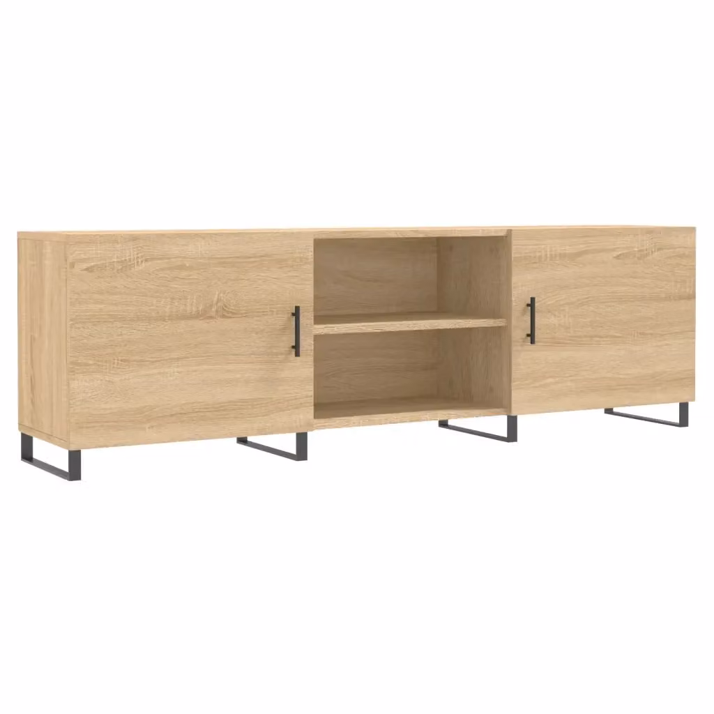 Mobile Porta TV Moderno vidaXL in Legno e Metallo, Colore Marrone Rovere, L: 150 cm, P: 30 cm, H: 50 cm – 2