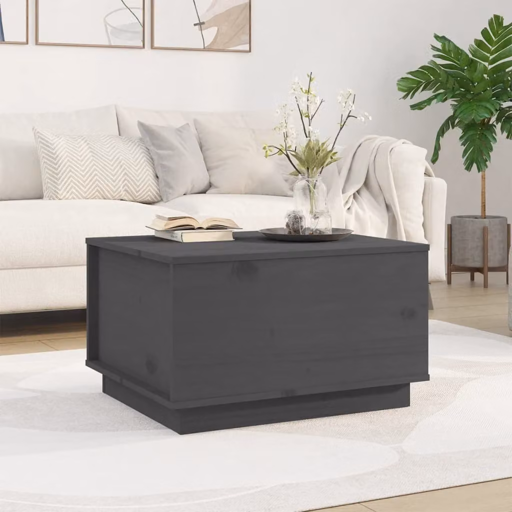 Maison Exclusive - Tavolino grigio 60x50x35 cm in legno massello di pino