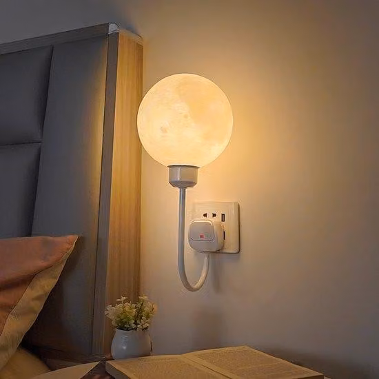 Luce notturna, lampada 3D, per camera da letto, scrivania, cameretta dei bambini, lampada con 3 colori