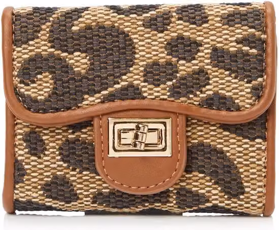 Borsa Clutch da Donna in Plastica, Marrone Multicolore