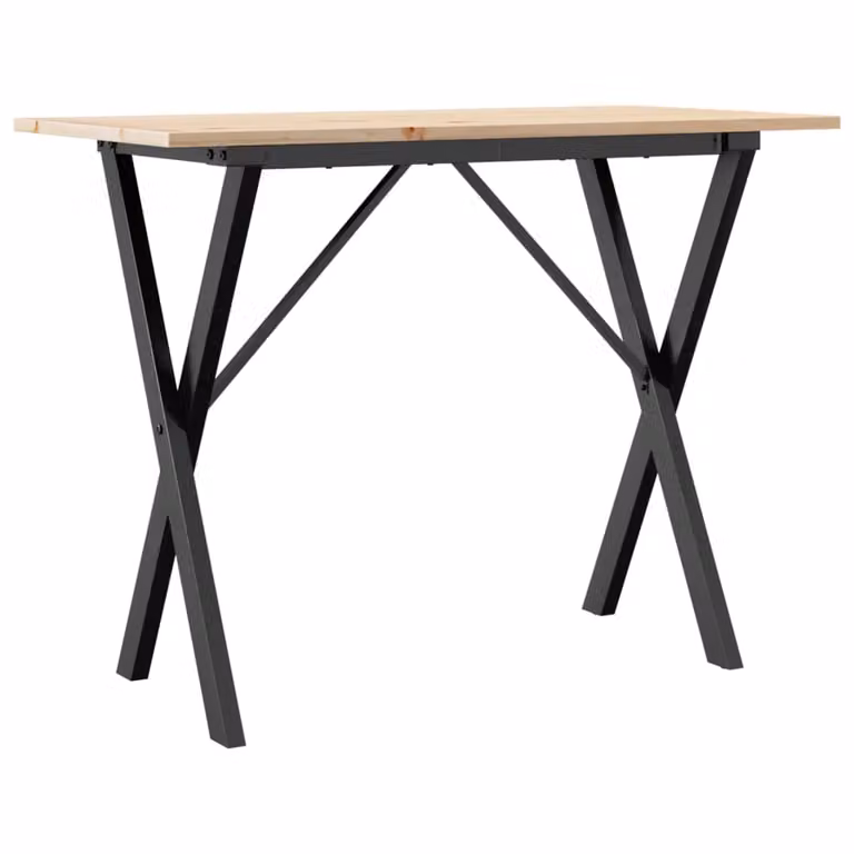 Tavolo da Pranzo Telaio a X 100x50x75 cm Legno Pino e Acciaio