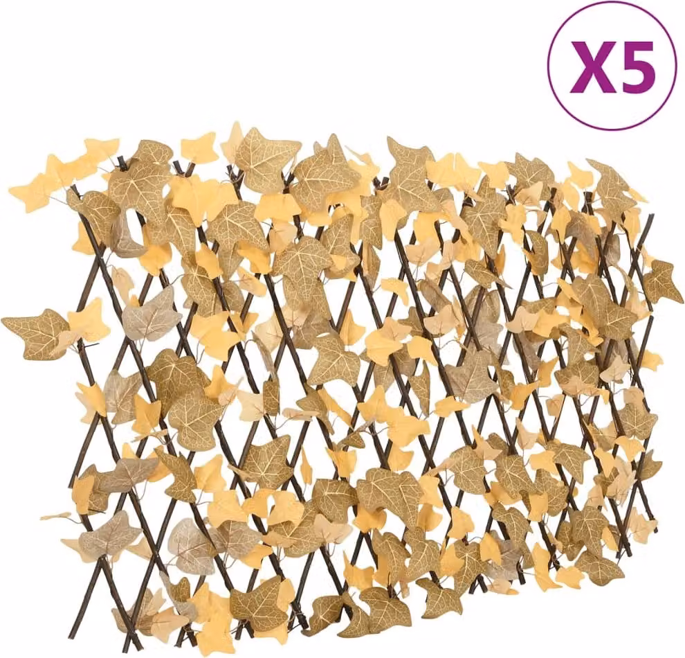 Maison Exclusive - Griglia decorativa con foglie di acero artificiali, 5 pezzi, colore arancione, dimensioni 180x60 cm