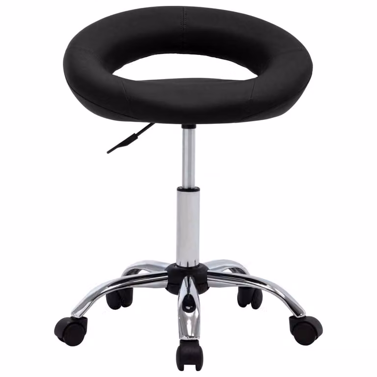vidaXL Sedia da pranzo girevole in Pelle finta nera