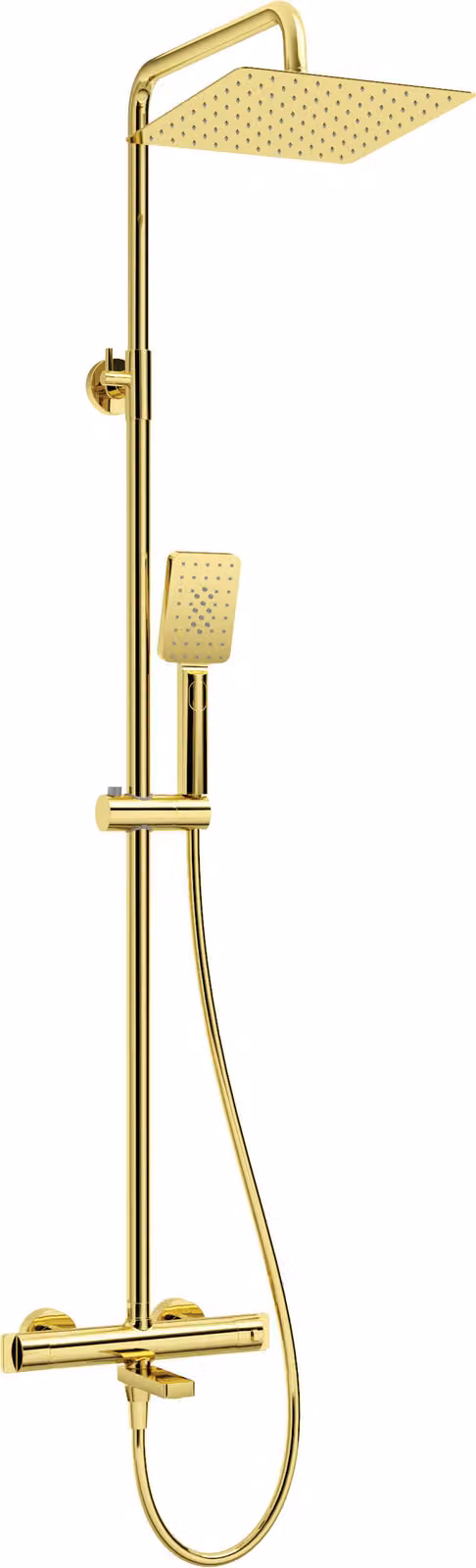 Rain shower with thermostatic bathtub faucet