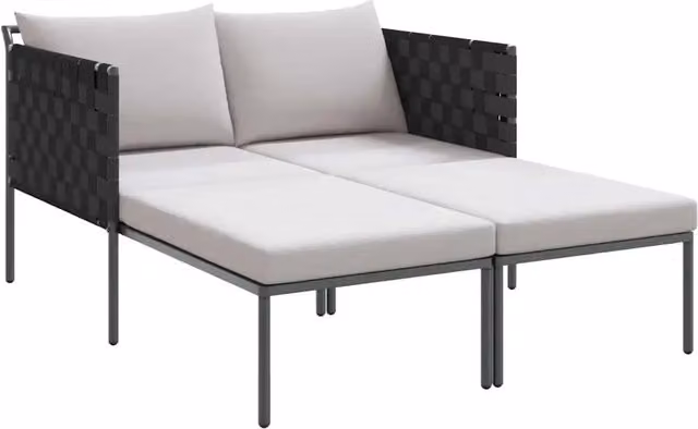 Lettino da Lettino sole | Sdraio da giardino | Lettino da sole con cuscino Antracite 153 x 115 x 69.5 cm