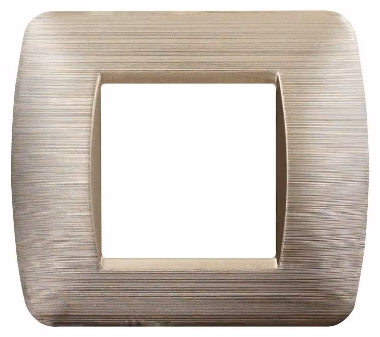 ETTROIT Placca Plastica 2 posti 2P Colore Oro Satinato Compatibile Con Bticino Living Light - LN85211
