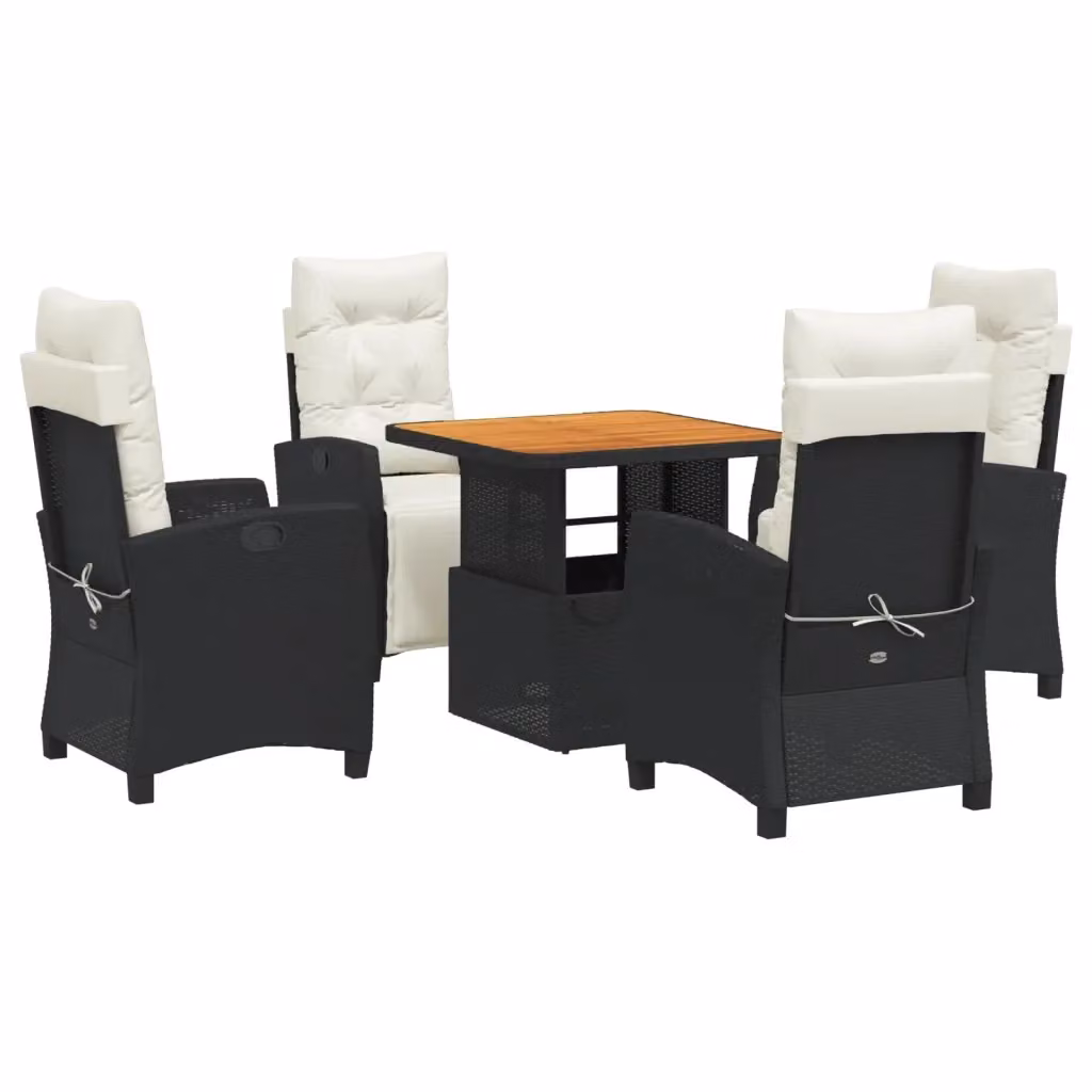 vidaXL Set da Pranzo da Giardino Moderno in Legno di Acacia Oliato e Polyrattan da 5 Pezzi – 2