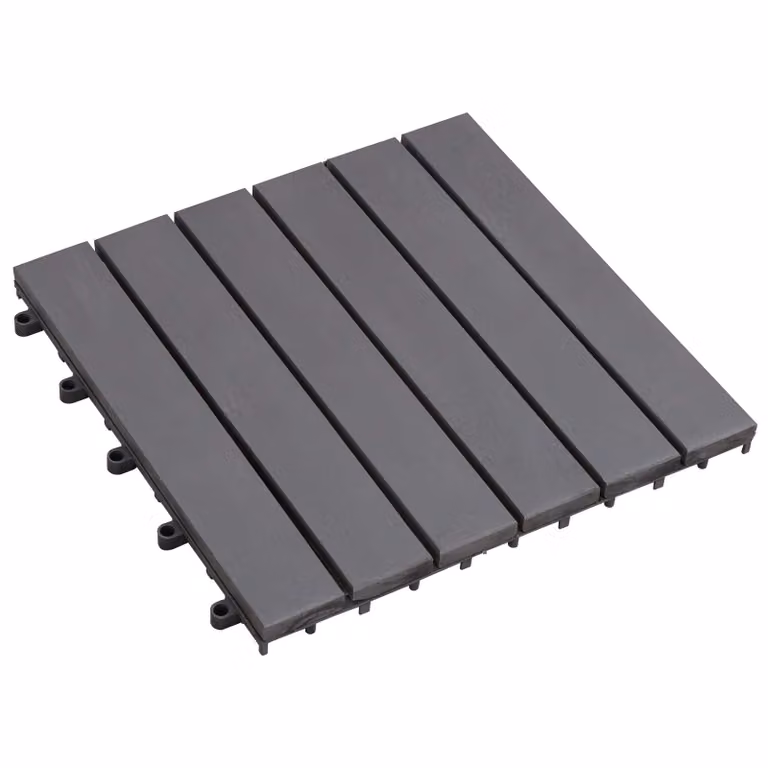 Set di 20 piastrelle per decking vidaXL in legno di acacia, colore grigio, 30 x 30 cm