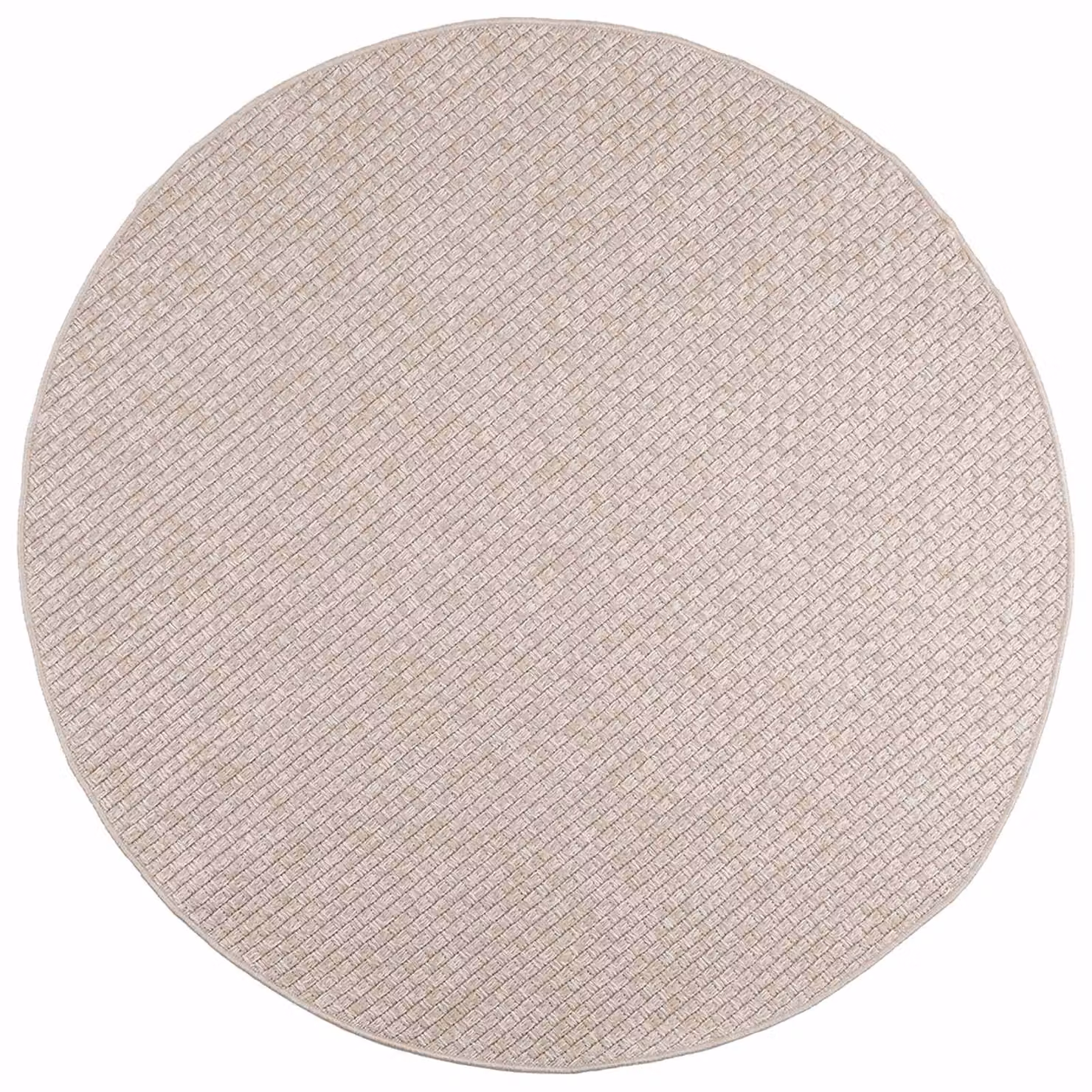 Tappeto rotondo vidaXL FARO beige in poliestere, antiscivolo e lavabile, Ø 200 cm