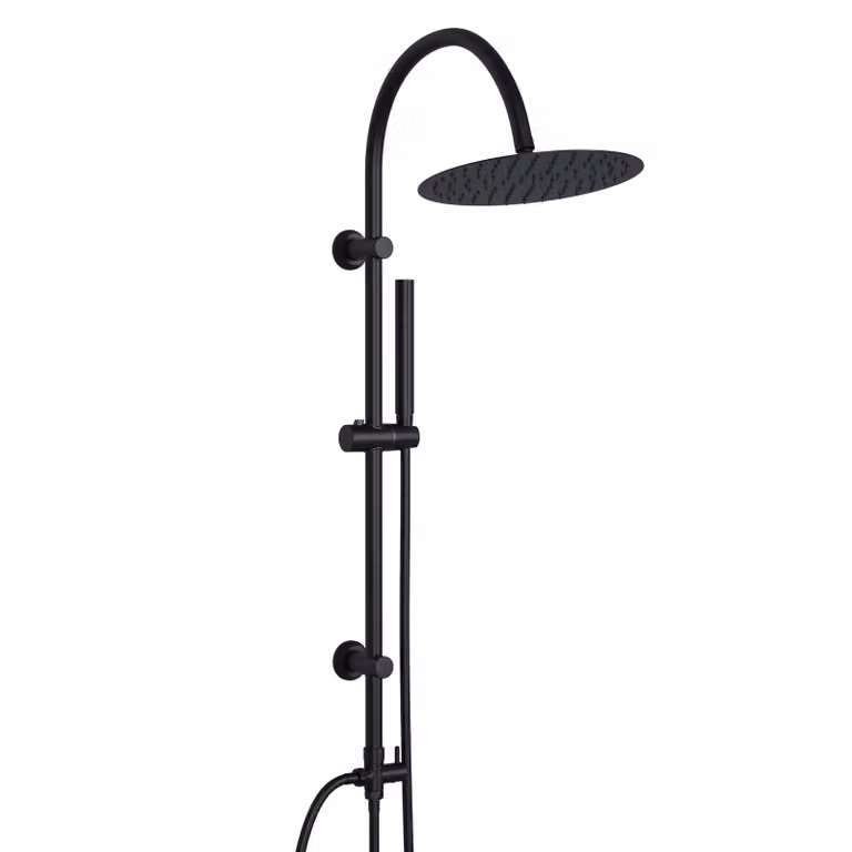 JOHO Colonna Doccia idromassaggio Acciaio Inox Senza Miscelatore Fori Muro Regolabili Doccia Colonna Soffione Doccetta, asta doccia forma di U, D25cm