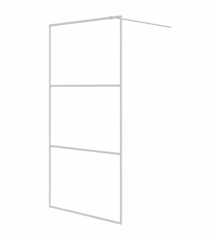 Parete Doccia Walk in vidaXL Bianca con Vetro Trasparente ESG L: 100 cm, H: 195 cm