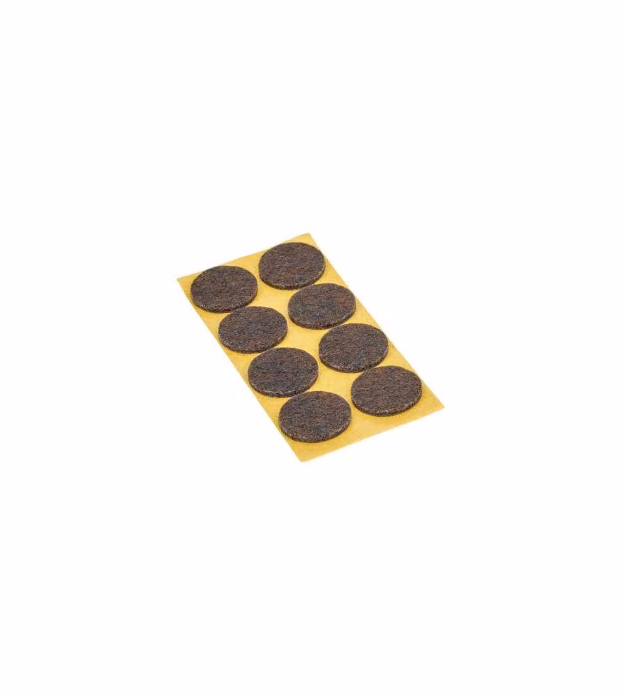 Feltrini Adesivi Tondi Marroni diam. 24 mm 8 Pezzi per Mobili e Pavimenti