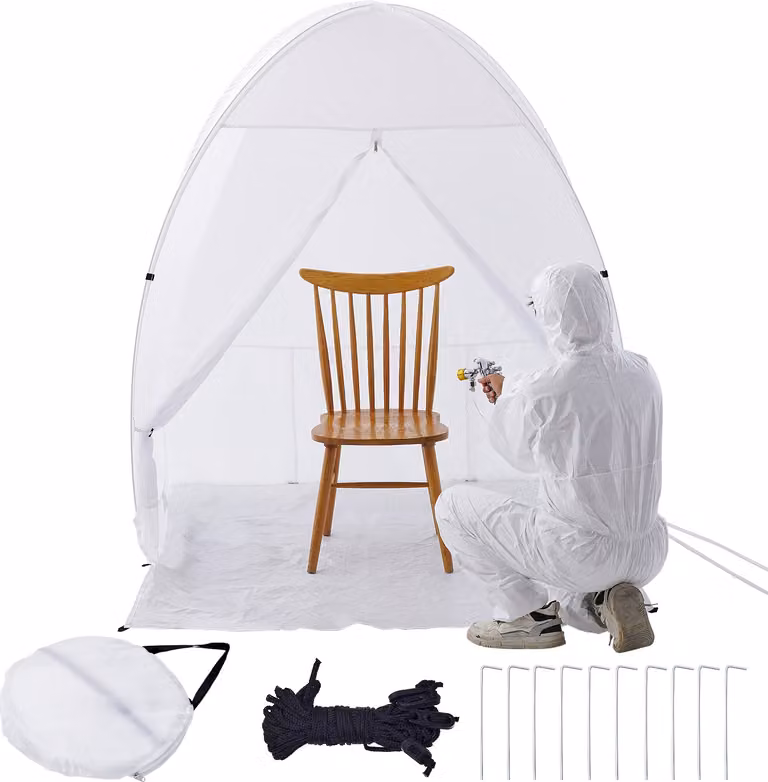 SucceBuy, rifugio per verniciatura a spruzzo, 60 x 60 x 70 pollici, tenda portatile pop-up per verniciatura a spruzzo con pavimento, finestra di scarico, borsa di stoccaggio, cabina di verniciatura pieghevole per mobili e progetti fai-da-te