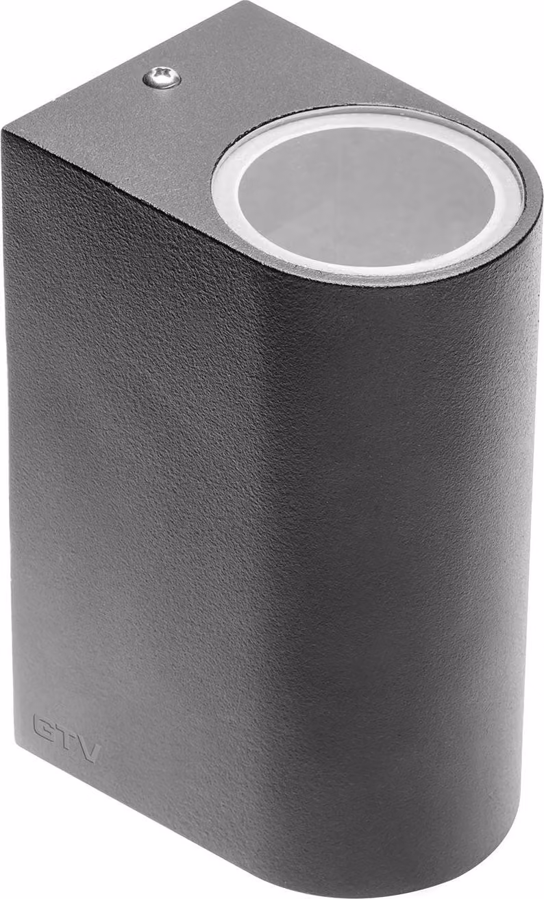 Lampada da parete esterna, attacco GU10, luce direzionale verso il basso e verso l'alto, grado di protezione IP54, colore nero, realizzata in alluminio
