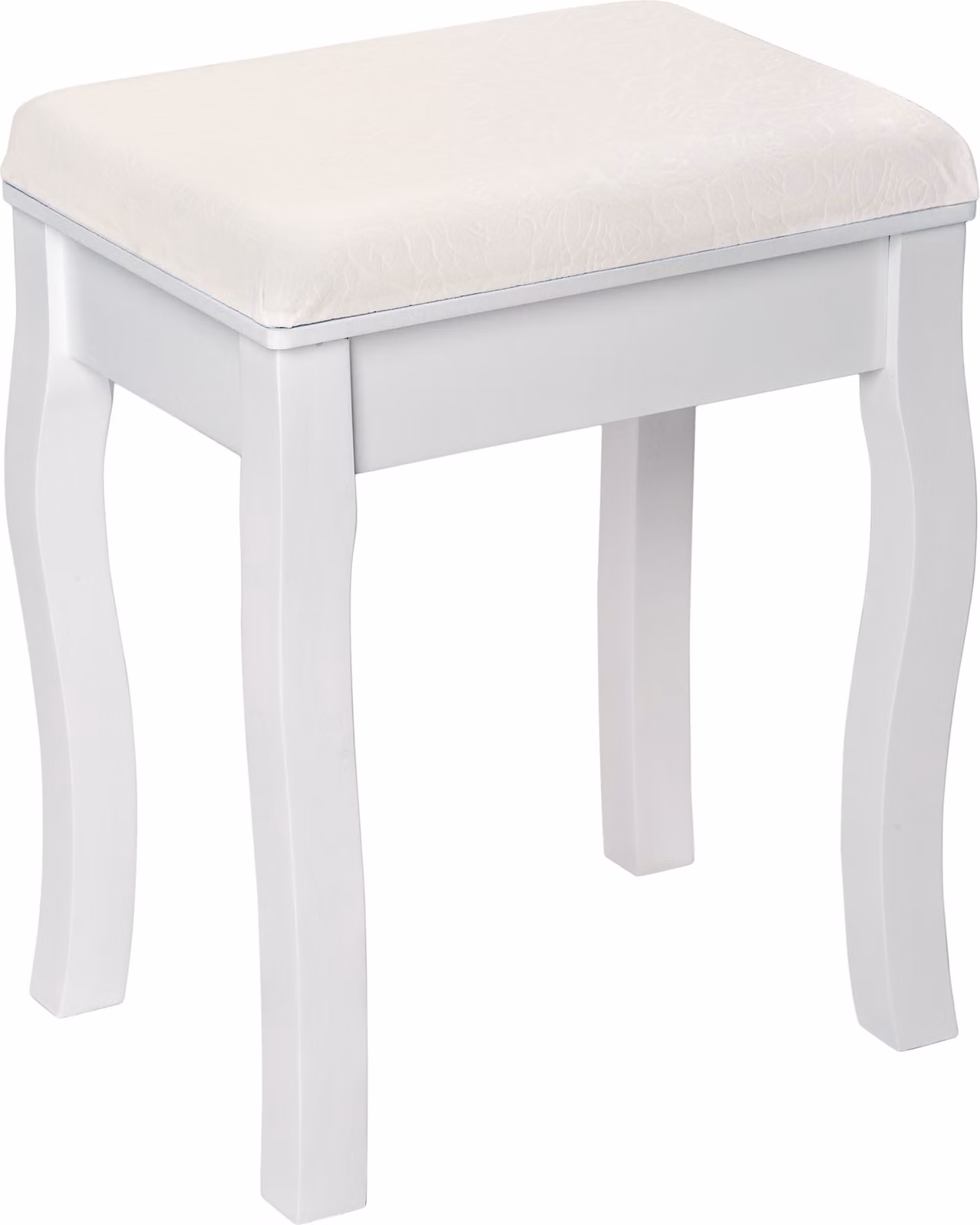 Sgabello da toilette con motivo a rose - bianco