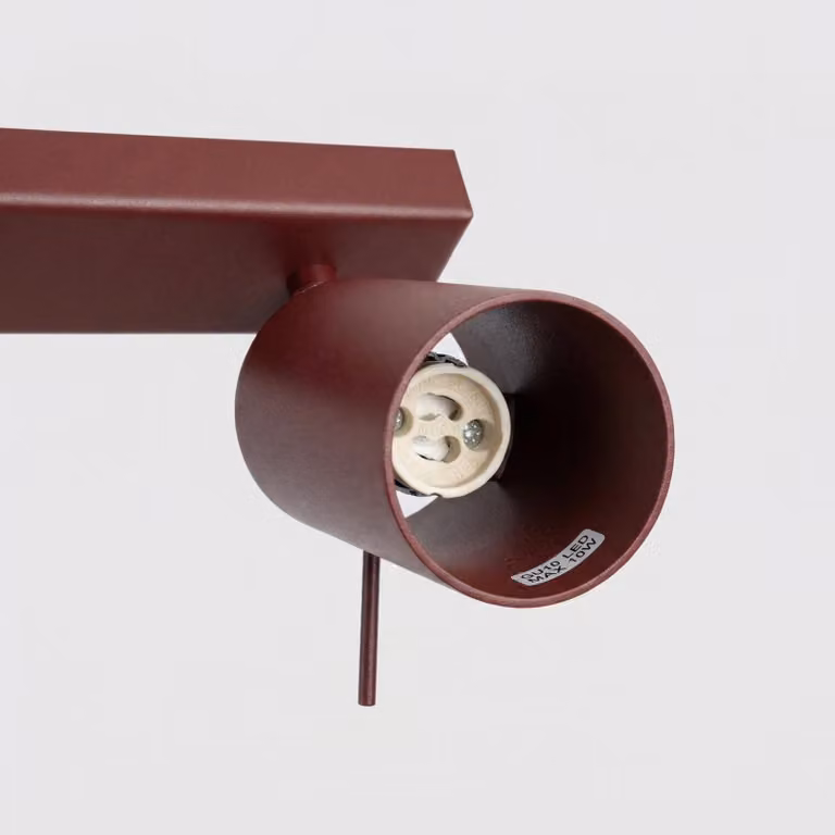 Plafoniera RING 4L bordeaux 4xGU10 10W in acciaio 16x6x80 cm Sollux Lighting