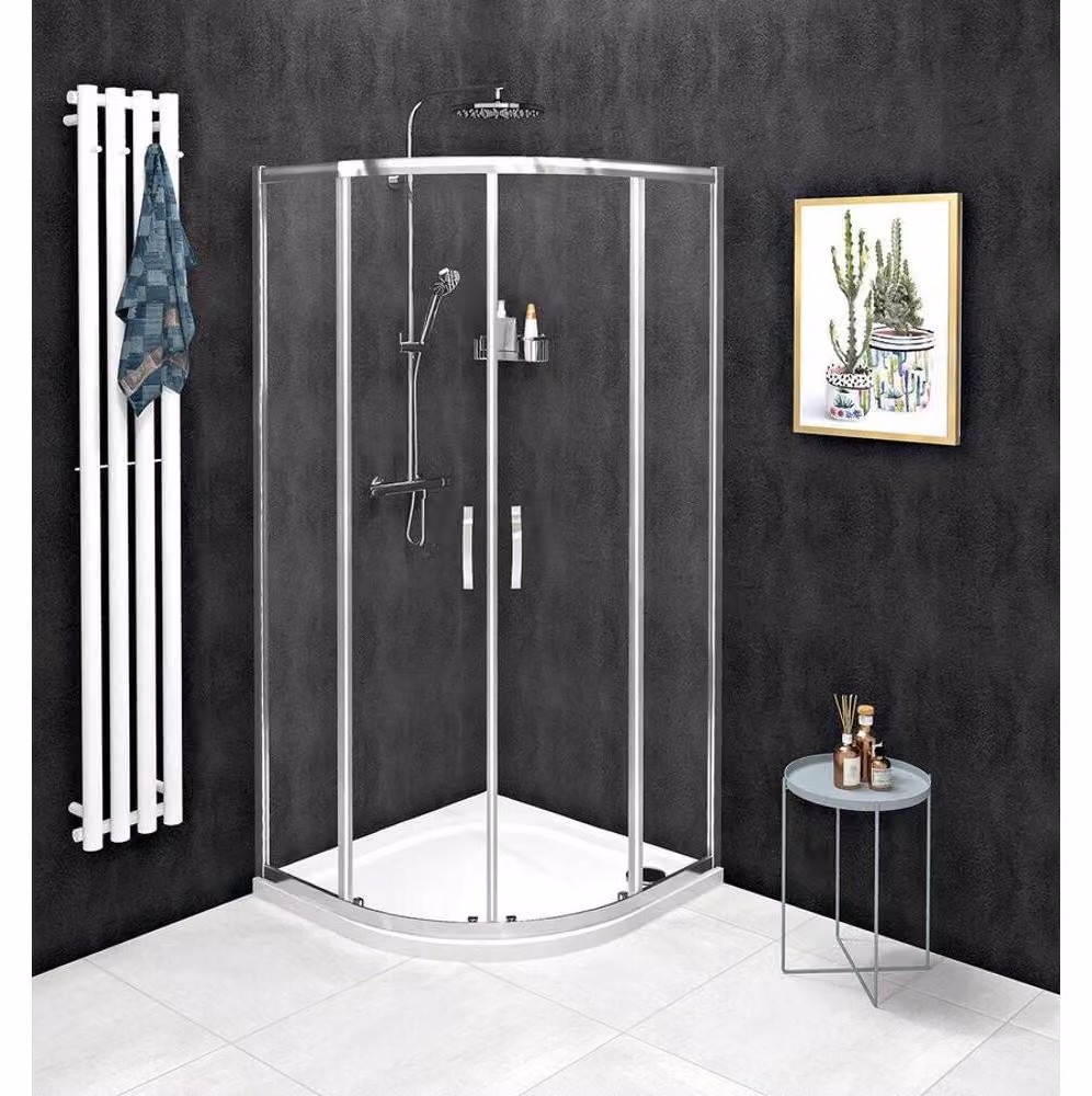 Gelco Sigma - Cabina doccia Simply quattro pezzi 1000x1000 mm, vetro rivestito, alluminio lucido/vetro chiaro GS5510