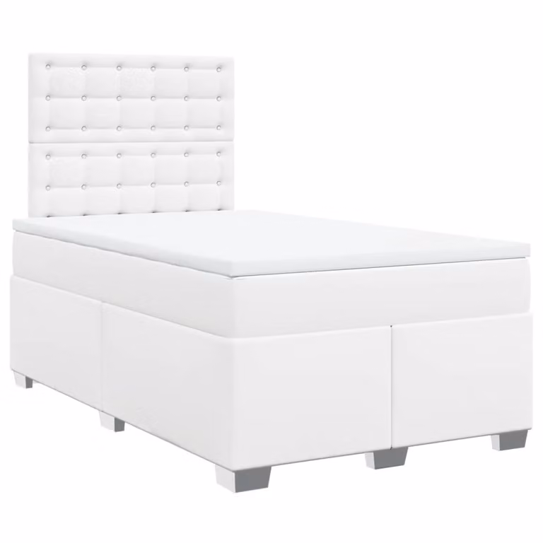 Giroletto a Molle con Materasso Bianco 120x200 cm in Pelle finta