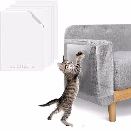 Pellicola antigraffio per gatti, set da 10 pezzi, autoadesiva, protezione per mobili e porte