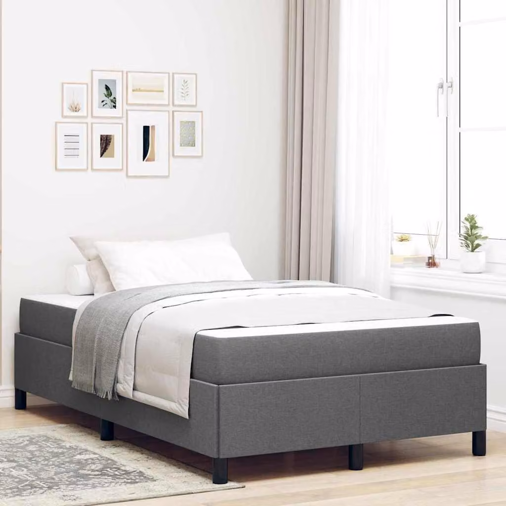 Maison Exclusive - Letto boxspring grigio scuro 120 x 200 cm tessuto