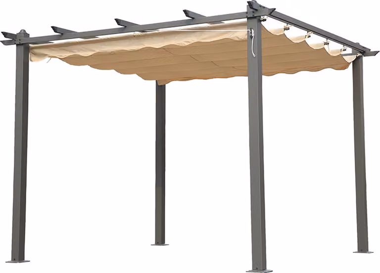 Angel Living 3x3M Padiglione Tersendacht Bianco in alluminio e poliestere Tetto regolabile