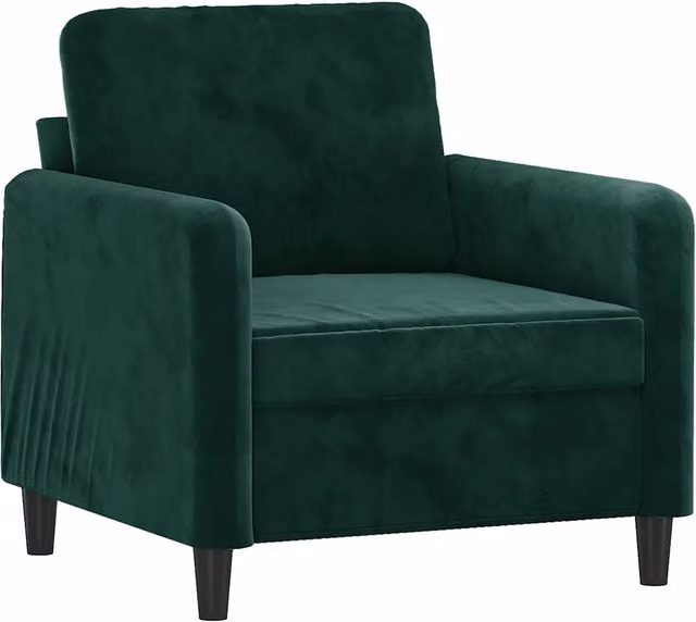 Poltrona Relax Moderna in Velluto Verde con Braccioli e Struttura in Metallo